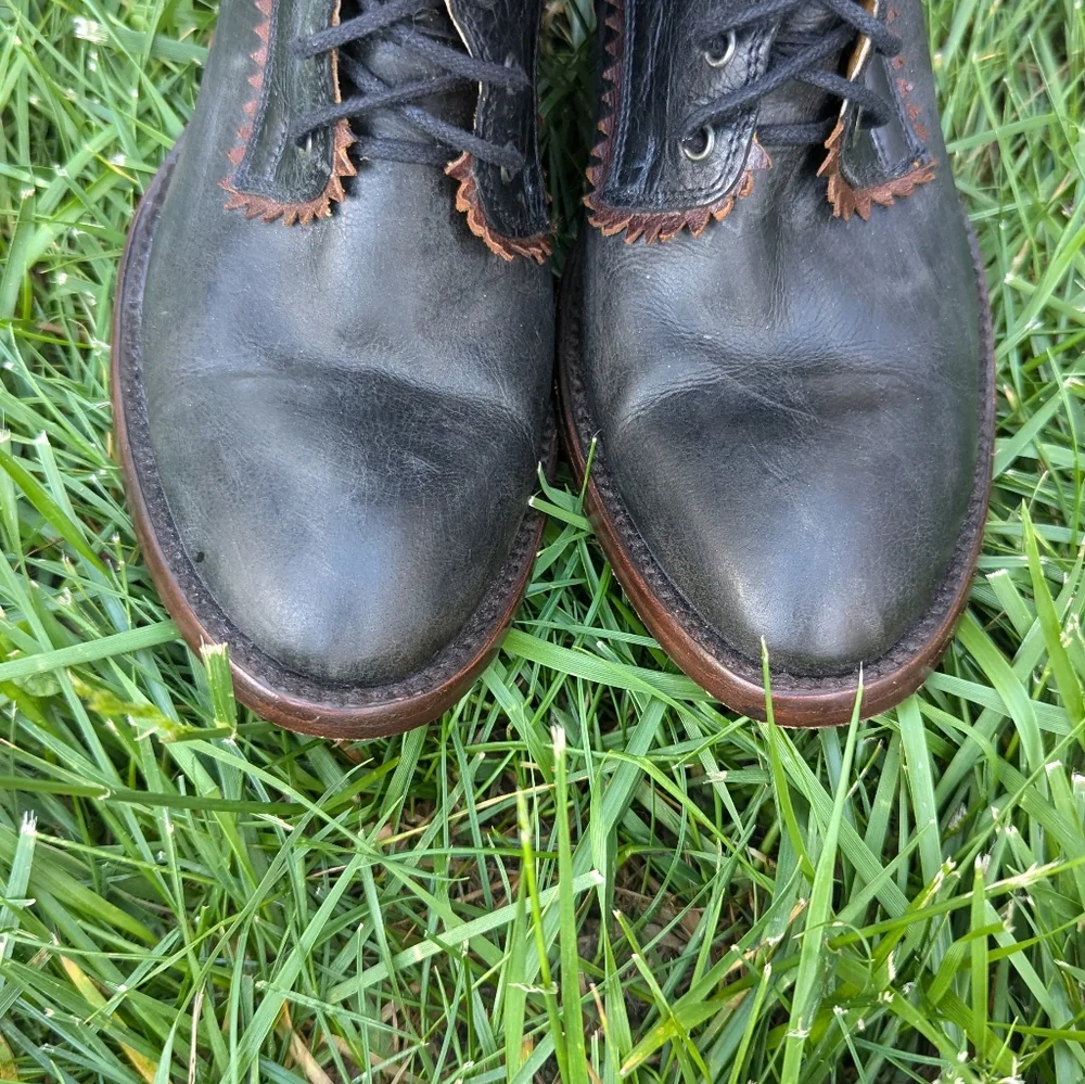 Old Gringo Cate Lace Up Cowboy Boots Black Women's Rare Retro Embroidered Floral - Picture 13 of 15